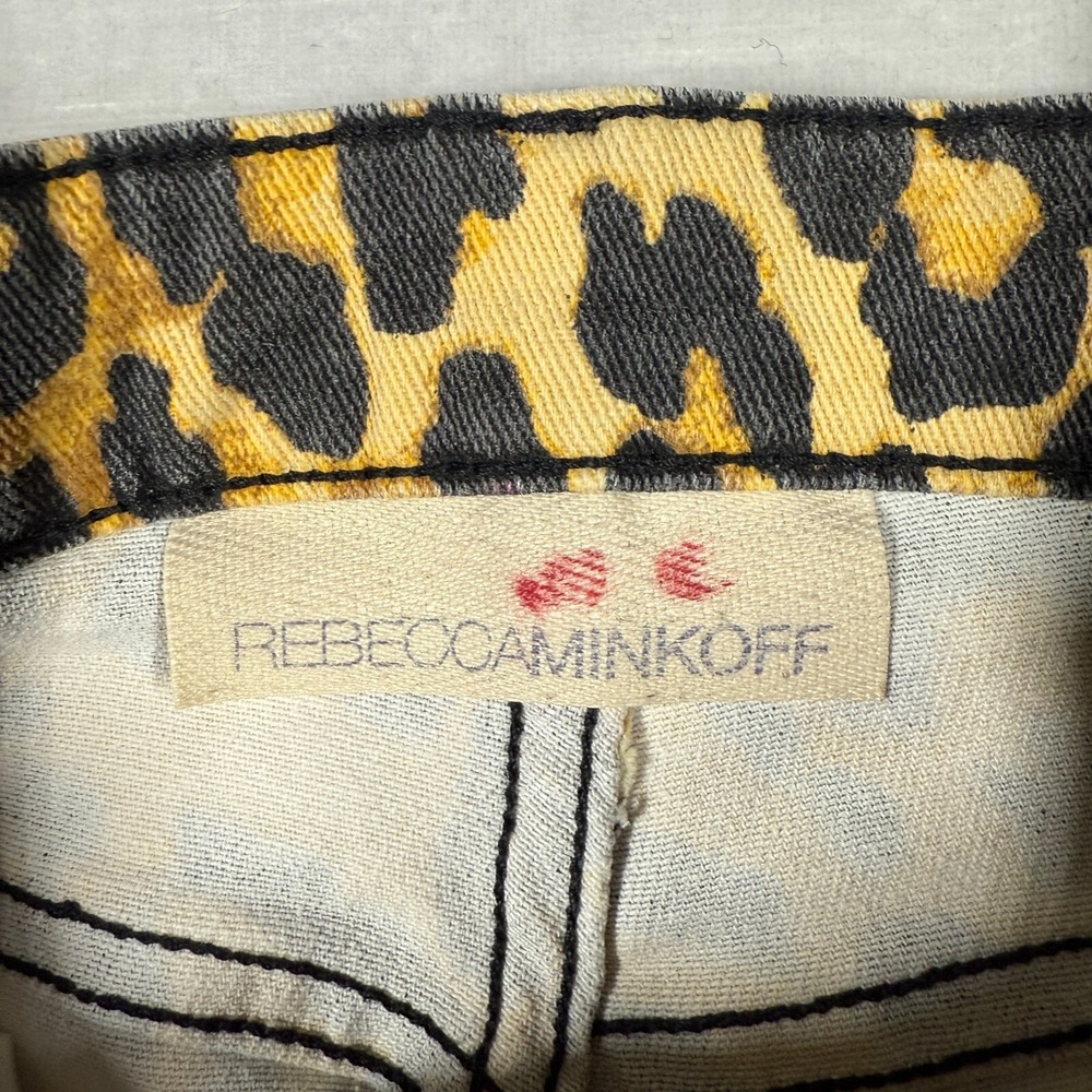 Rebecca Minkoff Jeans Women 0 Leopard Cheetah Beetle Juice S10404 Bold Celebrity - Picture 10 of 16